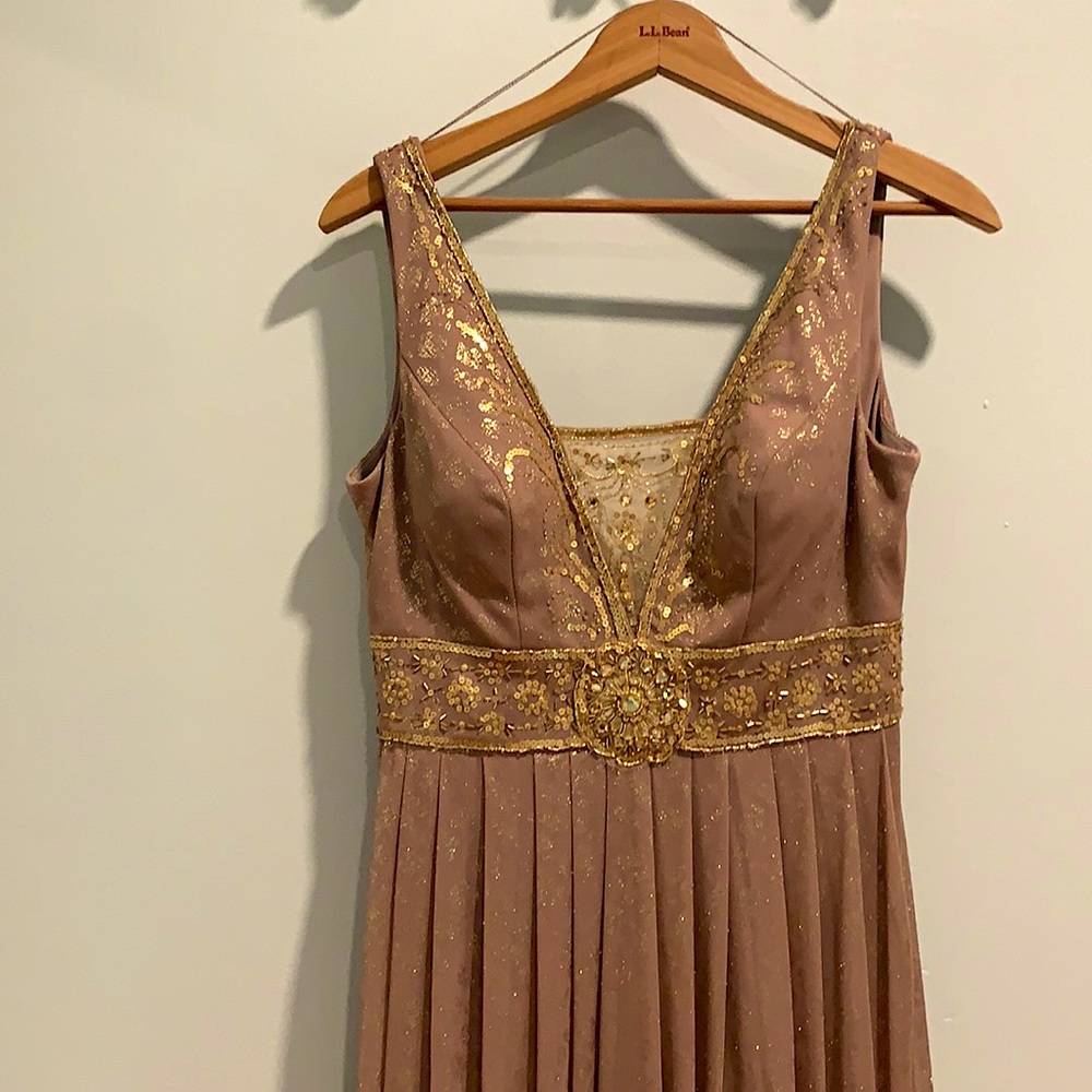 Fancy schmancy mauve and gold size 8 long dress